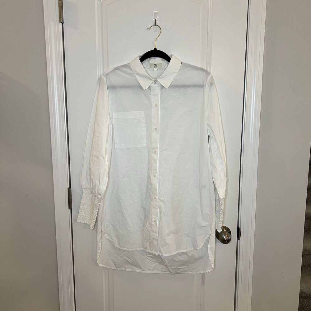 P Cill Women’s Tunic Shirt Top Large Smocked Sleeves